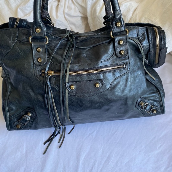 Balenciaga Black Shoulder Bag with gold Hardware - Picture 1 of 13